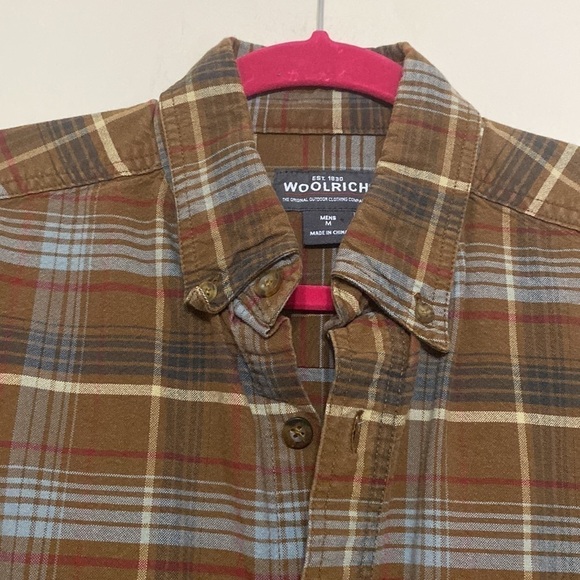 Woolrich mens shirt button down  M plaid  fall casual office Grandpa Y2k - Picture 2 of 8